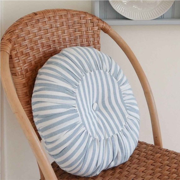 • Threshold Blue and White Striped Accent Pillow • - Picture 3 of 5